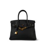Birkin 30 Noir Togo Gold Plated A Stamp - Image 4