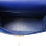Kelly Sellier 28 Bleu Saphir Box Calfskin Gold Plated Y Circle Stamp - Image 19