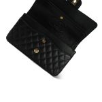 Black Caviar Quilted Double Flap Medium Gold Hardware - Image 6