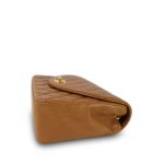Tan Lambskin Quilted Half Moon Flap Gold Hardware - Image 9