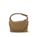 25A Dark Beige Caviar Quilted Métiers D’Art Clutch With Chain LGHW - Image 3