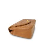 Tan Lambskin Quilted Half Moon Flap Gold Hardware - Image 11
