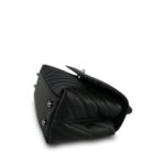 19K Black Caviar Chevron Quilted Small Coco Handle Ruthenium Hardware - Image 4