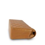 Tan Lambskin Quilted Half Moon Flap Gold Hardware - Image 12