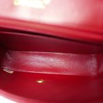 Red Lambskin Quilted Half Moon Flap Small GHW - Image 10