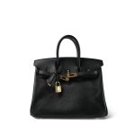 Birkin 25 Black Epsom Gold Plated R Square Stamp - Image 2