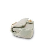 White Pearly/Iridescent Mini Pearl Flap Aged Gold Hardware - Image 7