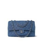 20B Blue Denim Quilted CC Single Flap Jumbo SHW - Image 3