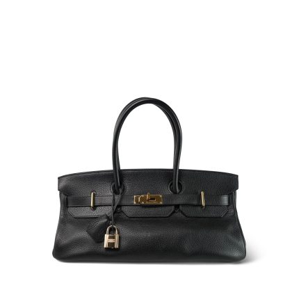 Shoulder Birkin 42 JPG Noir Clemence Gold Plated [J] Stamp