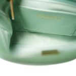 23P Light Green Lambskin Quilted Funkytown Flap Bag Antique Gold Hardware - Image 8
