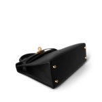 Mini Kelly Sellier Black Veau Epsom Gold Plated Hardware D Stamp - Image 8