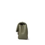 21B Dark Green Lambskin Quilted Mini Rectangular Flap Silver Hardware - Image 2