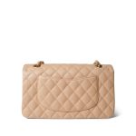 Beige Clair Caviar Quilted Classic Flap Medium Gold Hardware - Image 5