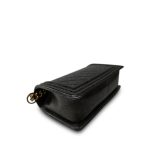 17A Black Silver Metallic Cracked Calfskin Boy Bag Old Medium Aged Bronze/Gold Hardware - Image 12