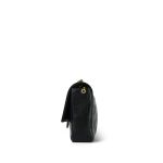 Black Lambskin Quilted Rectangular Push Lock Single Flap Gold Hardware - Image 3
