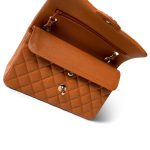21A Caramel/Light Brown Caviar Quilted Classic Flap Small LGHW - Image 12