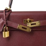 Kelly 28 Rouge H Epsom Sellier Gold Plated X Stamp - Image 13