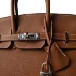 Birkin 25 Gold Togo Palladium Plated D Stamp - Image 5