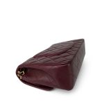 Burgundy / Wine Lambskin Quilted Classic Flap Medium GHW - Image 8