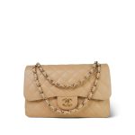 Beige Clair Caviar Quilted Jumbo Classic Flap Gold Hardware - Image 11