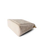 Ivory Canvas Camellia Bucket Bag Gold Hardware - Image 3