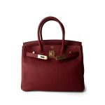 Birkin 30 Rouge Grenat Togo Gold Plated A Stamp - Image 10