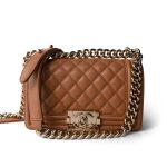 21K Caramel Boy Bag Small Caviar Quilted LGHW - Image 12