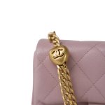 24P Pink Caviar Quilted Sweetheart Mini Flap Aged Gold Hardware - Image 11