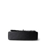 Black Lambskin Quilted Classic Flap Medium Silver Hardware - Image 7