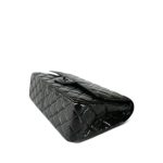 So Black Shiny Crumpled Calfskin Quilted Jumbo Classic Flap - Image 3