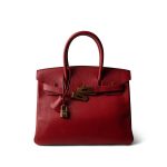 Birkin 30 Rouge Vif Ardennes Gold Plated [D] Stamp - Image 4