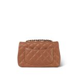 22S Caramel Lambskin Quilted Rectangular Mini Light Gold Hardware - Image 7