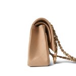 Beige Clair Caviar Quilted Classic Flap Medium Gold Hardware - Image 4