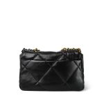 22C Black Lambskin Quilted Small 19 Flap Mixed Hardware - Image 4