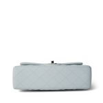 Light Blue Caviar Quilted Classic Flap Small Silver Hardware - Image 8