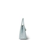 Light Blue Aged Calfskin Quilted Nano Kelly Shopper Aged Gold Hardware - Image 4