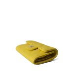 23C Yellow Caviar Quilted Key Holder Wallet Light Gold Hardware - Image 8