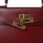 Kelly 28 Rouge H Box Calfskin Gold Plated Z Circle Stamp - Image 10