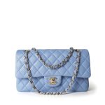 21C Sky Blue Lambskin Quilted Classic Flap Medium LGHW