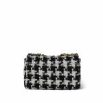 20S Ecru Black & White Tweed Quilted 19 Flap Small Mixed Hardware - Image 5