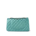 Iridescent Green Lambskin Quilted Classic Flap Medium Light Gold Hardware - Image 3