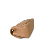 17C Dark Beige Chevron Quilted Mini Rectangular Flap Aged Gold Hardware - Image 13