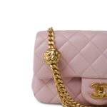 Light Pink Lambskin Quilted Sweet Camelia Single Flap Aged Gold Hardware - Image 12