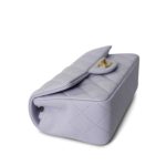 Light Purple Lambskin Quilted Mini Rectangular Flap Light Gold Hardware - Image 7