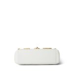 23C White Lambskin Quilted Paris Monaco Single Flap Bag Aged Gold Hardware - Image 4