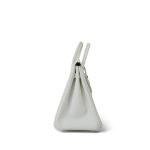 Birkin 25 White Epsom Palladium Plated [N] Stamp - Image 8