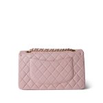 Vintage Light Pink Lambskin Quilted Medium Classic Flap Aged Gold Hardware - Image 3