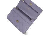 24A Purple Caviar Quilted Wallet on Chain WOC LGHW - Image 13