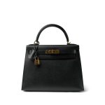 Kelly 28 Sellier Black Epsom Gold Plated A Stamp - Image 3