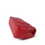 20S Red Lambskin Quilted Mini Rectangular Flap Light Gold Hardware - Image 9